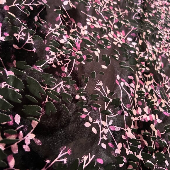 Reitman’s Purple Velvet Burnout Floral Top Fairy Whimsigoth Cap Sleeve Sz M - Picture 3 of 7